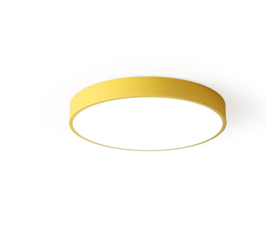 Yellow modern minimalist round LED ceiling light